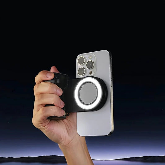 Grip MagSafe 2025 avec Déclencheur Bluetooth & Lumière LED – Stabilisateur Photo/Vidéo pour iPhone & Android - Corelix Digital Hub